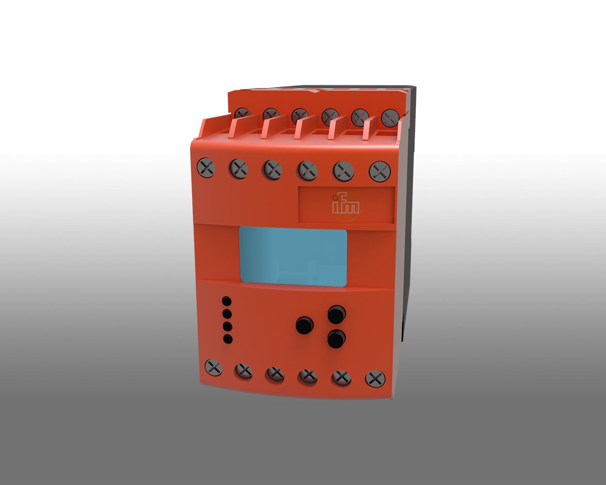 3D render of Superior® Belt Speed Sensor showing installation for conveyor monitoring