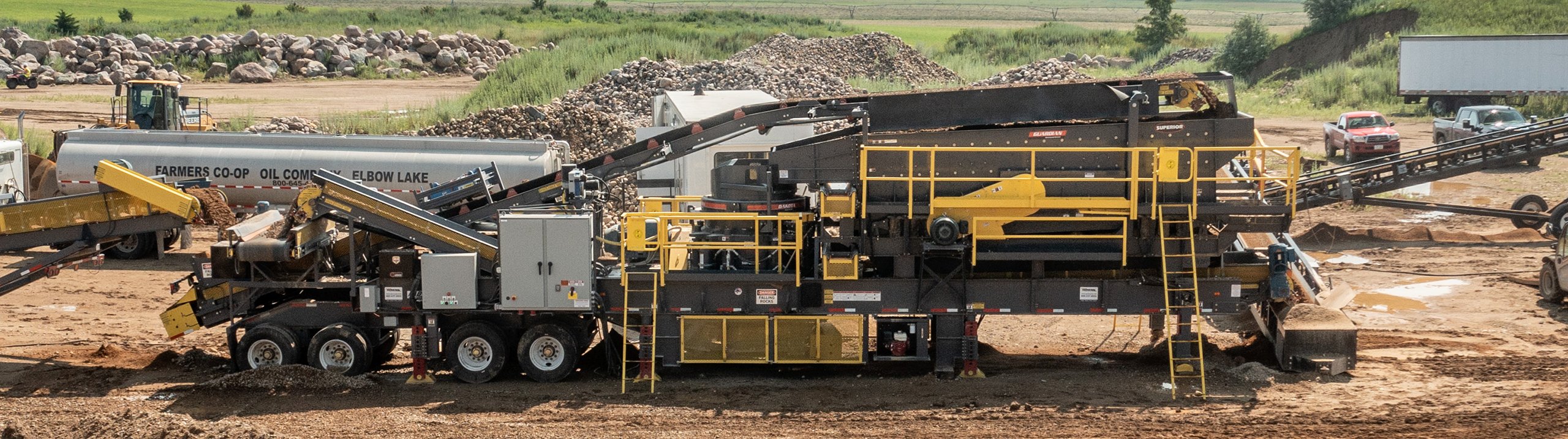 Superior Dakota® Cone Crusher integrated into a portable crushing and screening plant