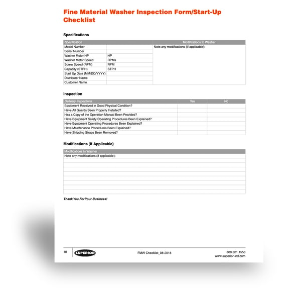 FMW Start-Up Checklist