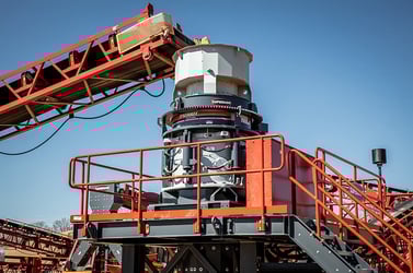 Patriot Cone Crusher fed by conveyor