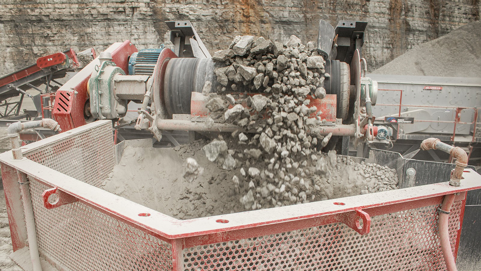Rock Entering Cone Crusher at Quarry
