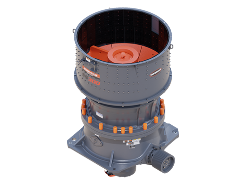 3D rendering of the Endeavor® SS300 spider bushing cone crusher configured for secondary crushing