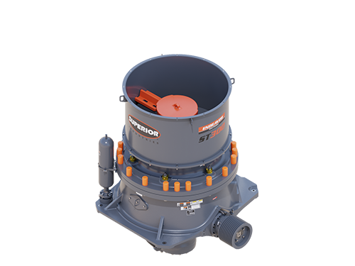 3D rendering of the Endeavor® ST300 spider bushing cone crusher configured for tertiary crushing
