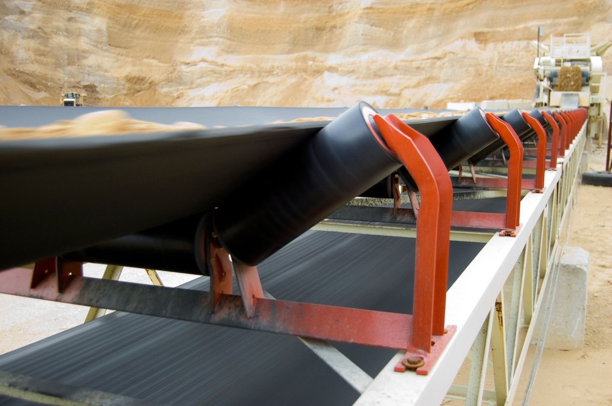 Moxie Idler Roll in application on conveyor