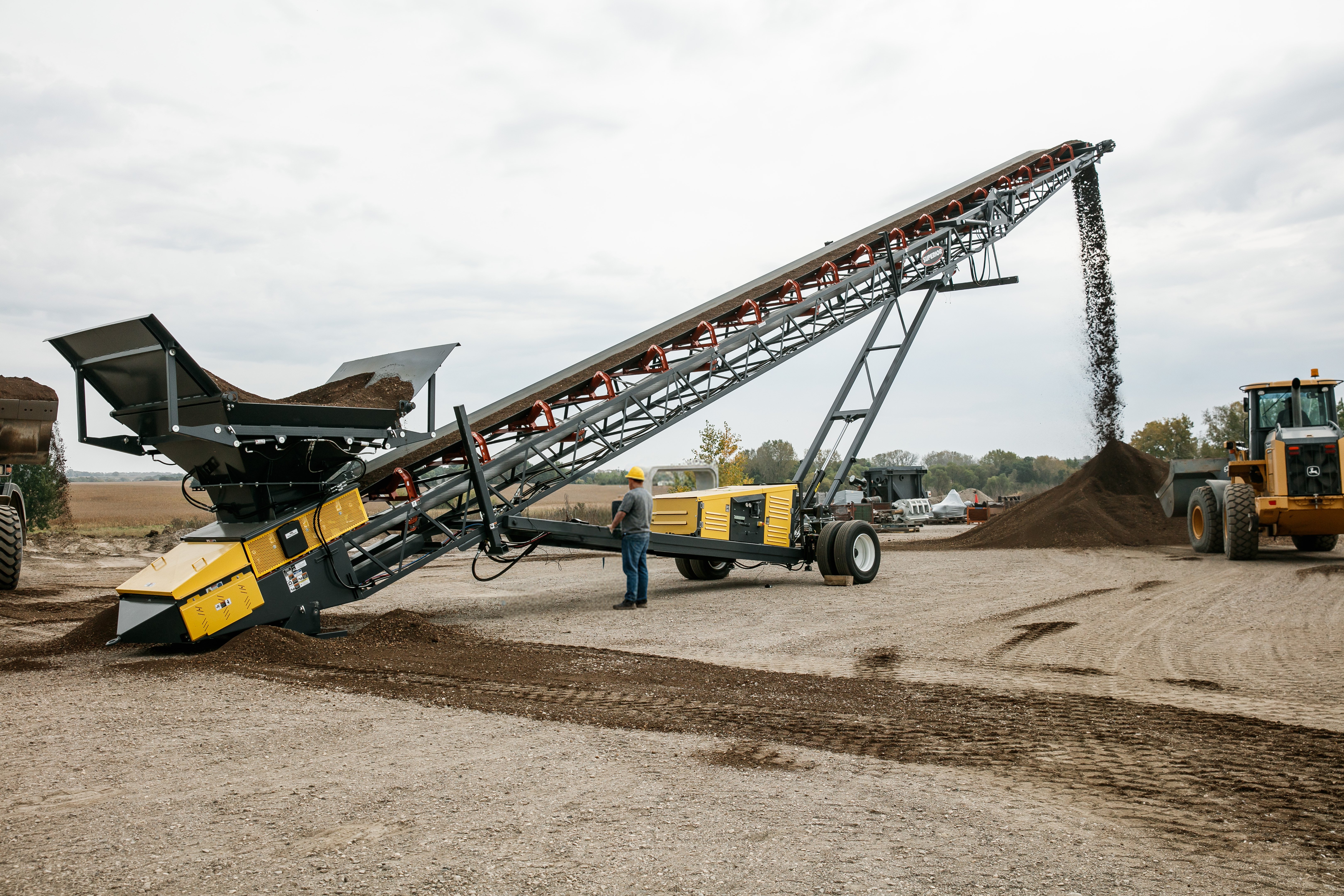 36 x 80 PRSC portable radial stacking conveyor with self-contained power.