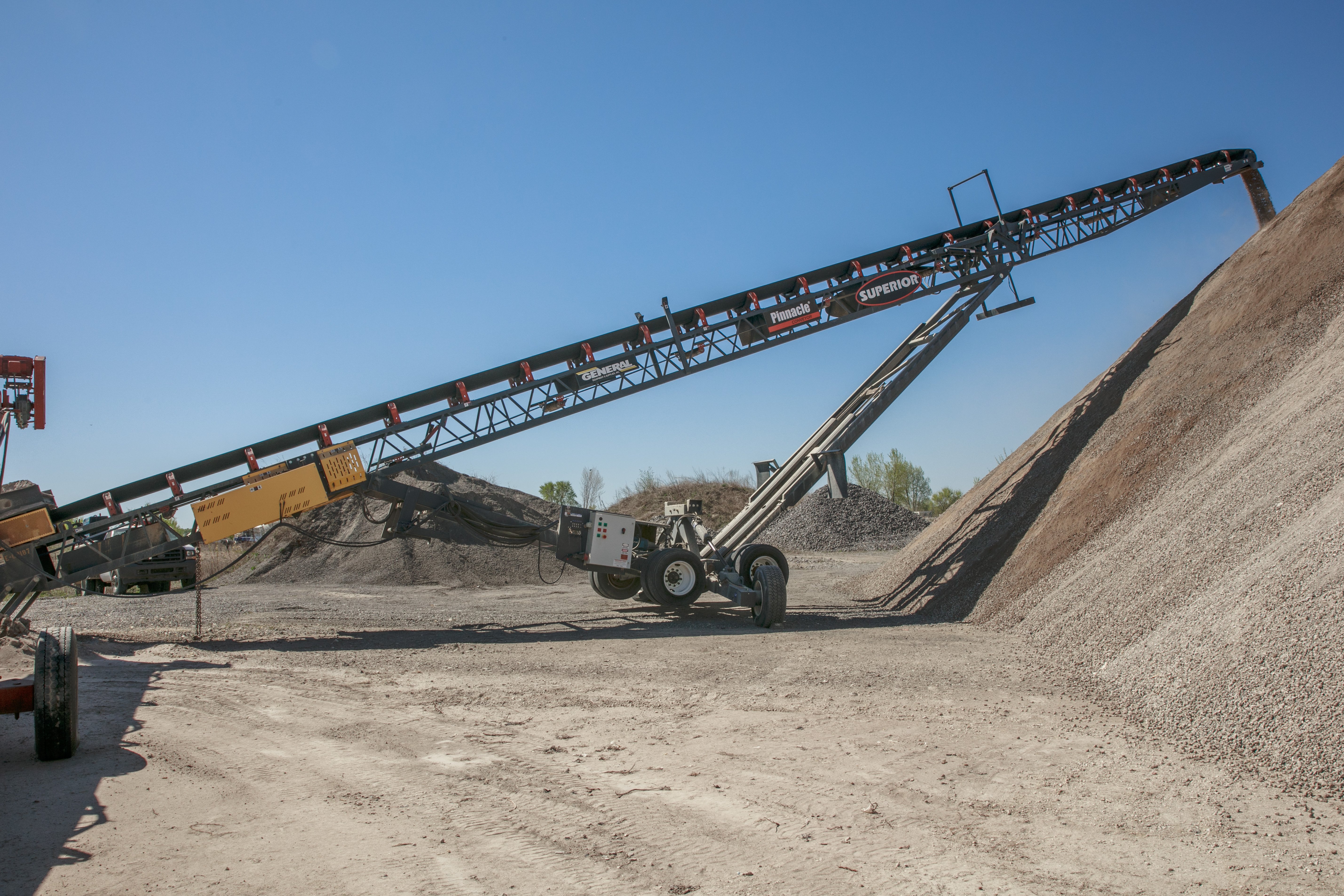 Radial stacking conveyor at Knopik Crushing_Farmington MN_2025-5-6_029