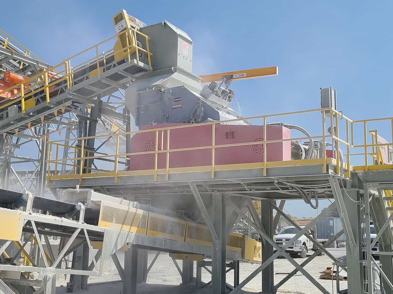 SS5583G Sentry HSI crusher operating at US Aggregates facility in Indiana