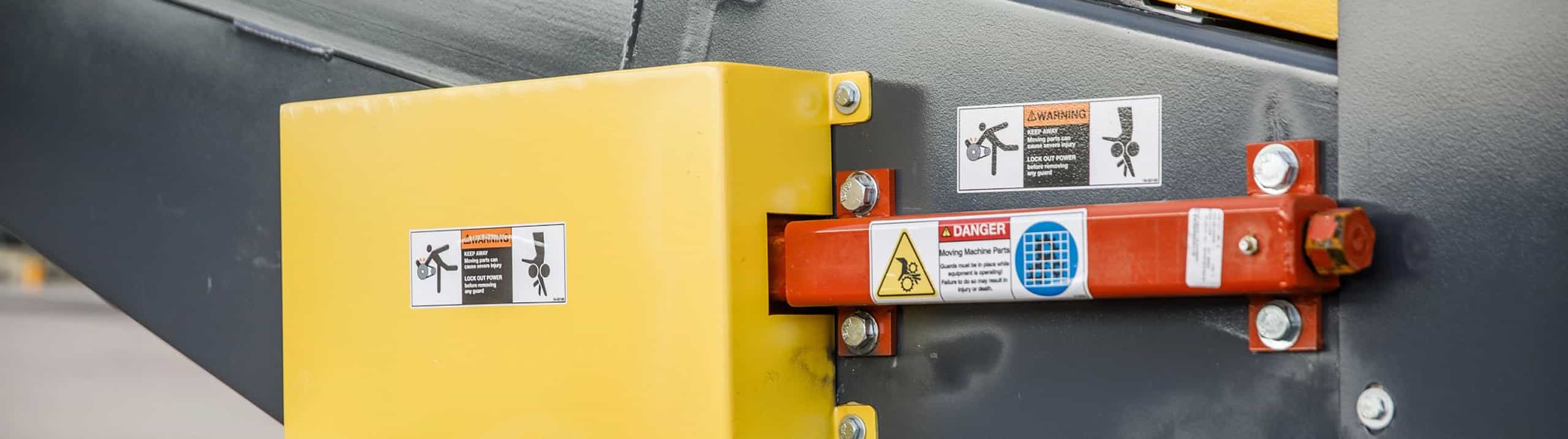 Takeup  and takeup guard on recycle conveyor closeup