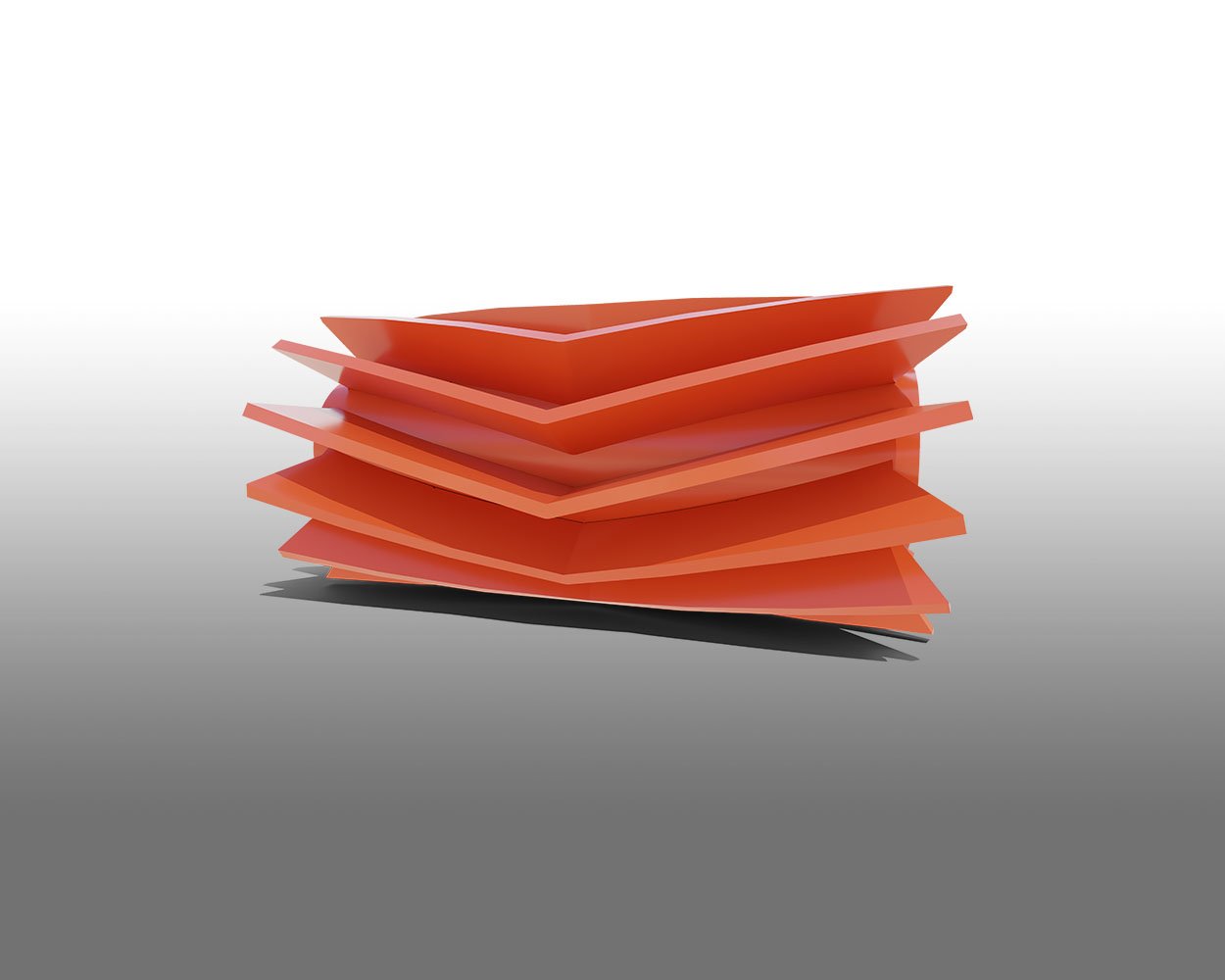3D render of Chevron® Wing Pulley in orange capless open-wing design