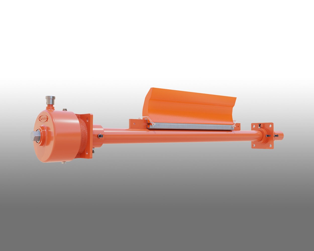 3D render of Superior® Exterra® Primary Belt Cleaner with click tensioner scraper design