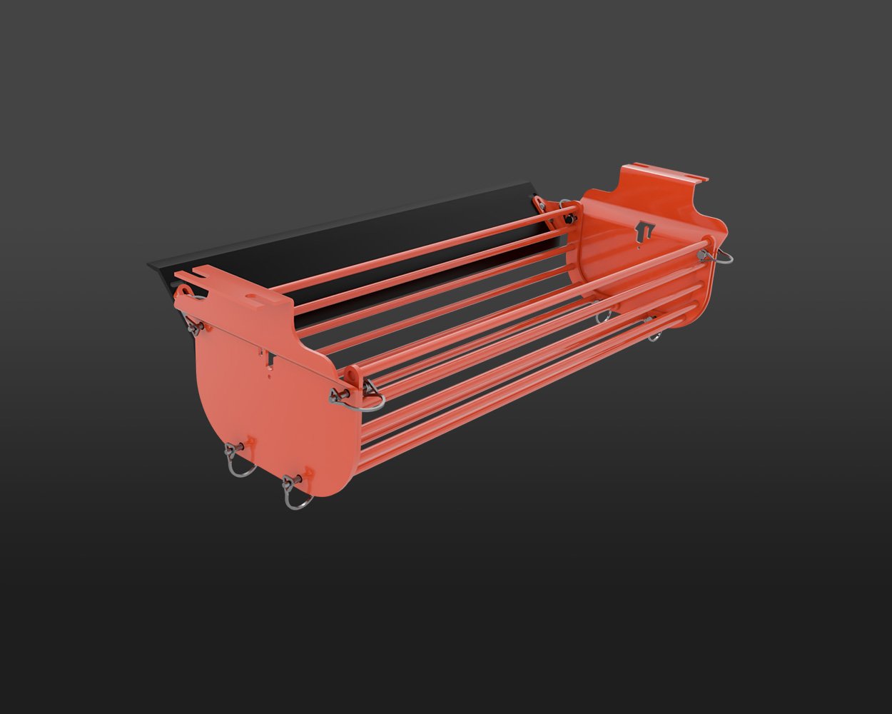 3D render of Superior® Return Idler Cage for conveyor maintenance access and safety