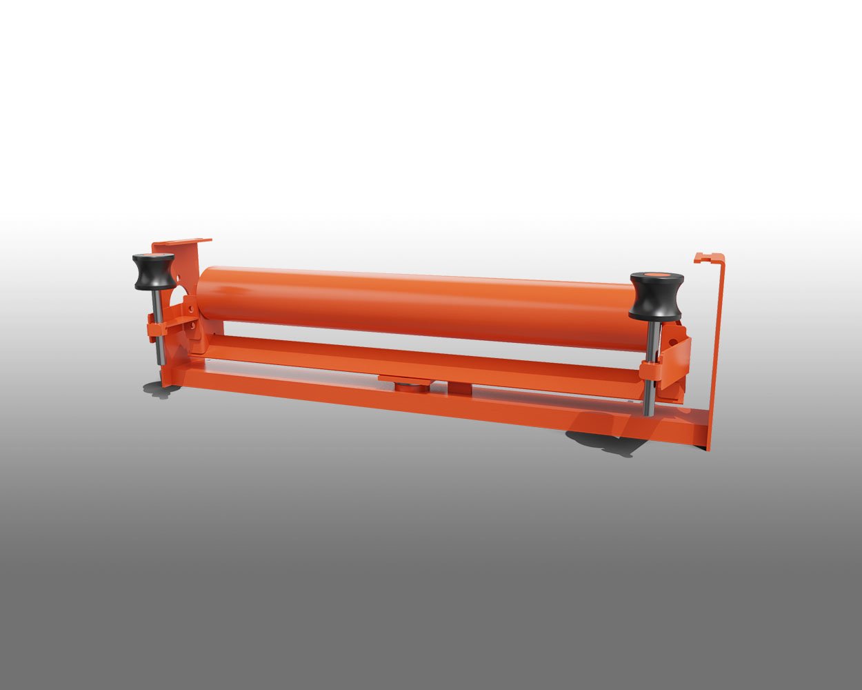 3D render of Self-Aligning Trainer Idler for conveyor belt tracking