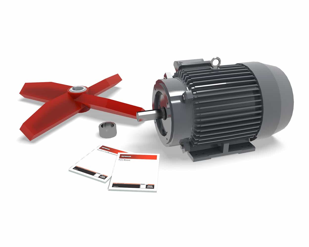 3D render of replacement parts and manuals for Superior® aggregate wash equipment