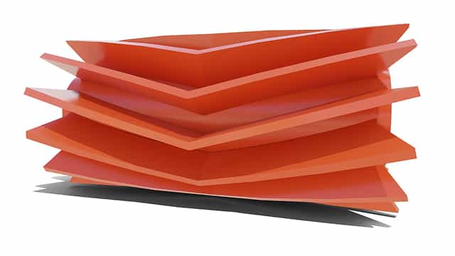 Render of orange capless Chevron® Wing Pulley