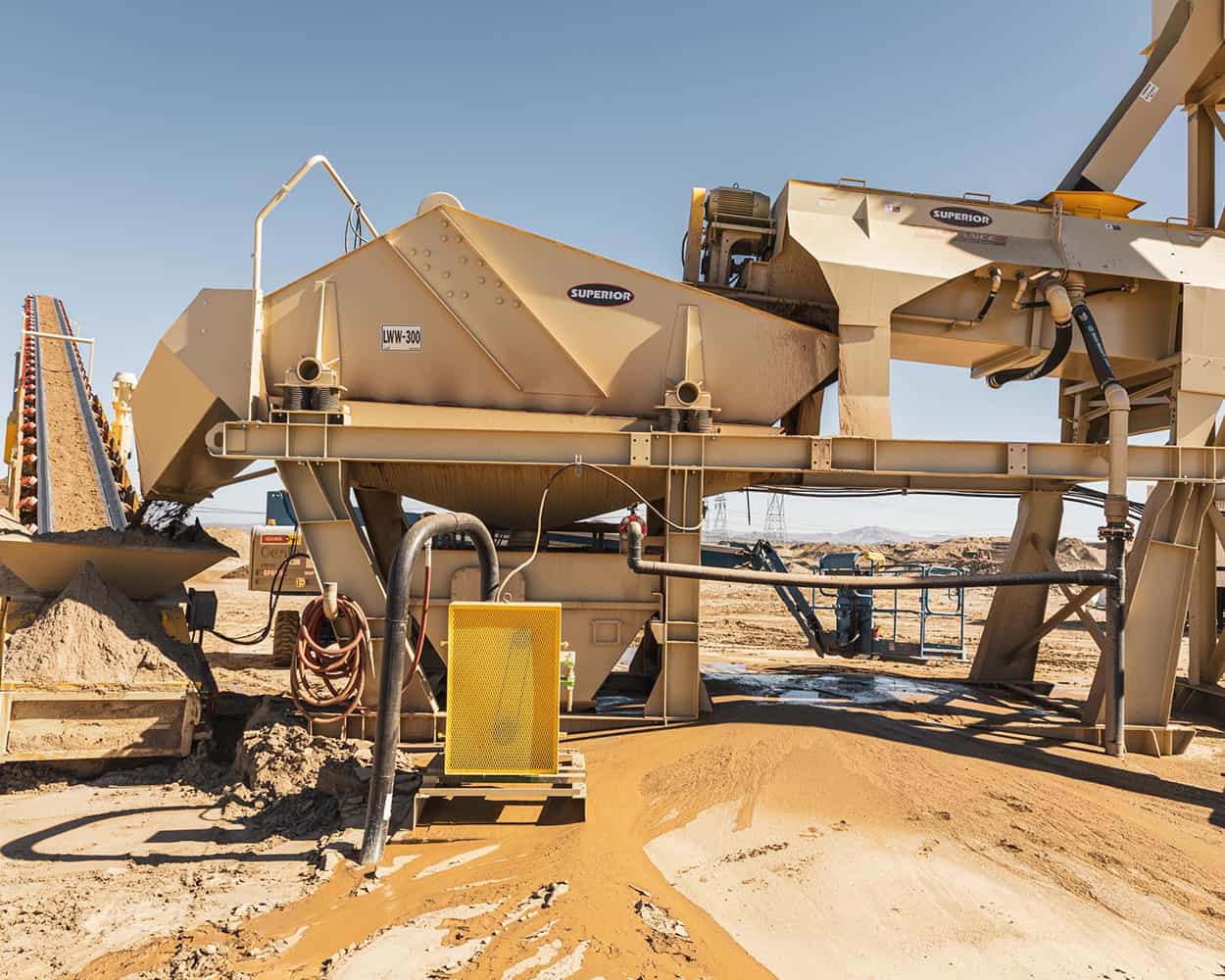 Alliance® Low Water Washer cleaning sand at California wash plant setup