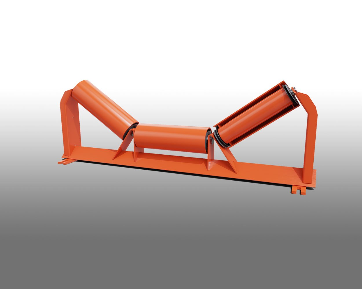 3D render of Heavy-Duty Superior® Mining Idler for aggregates conveyor systems
