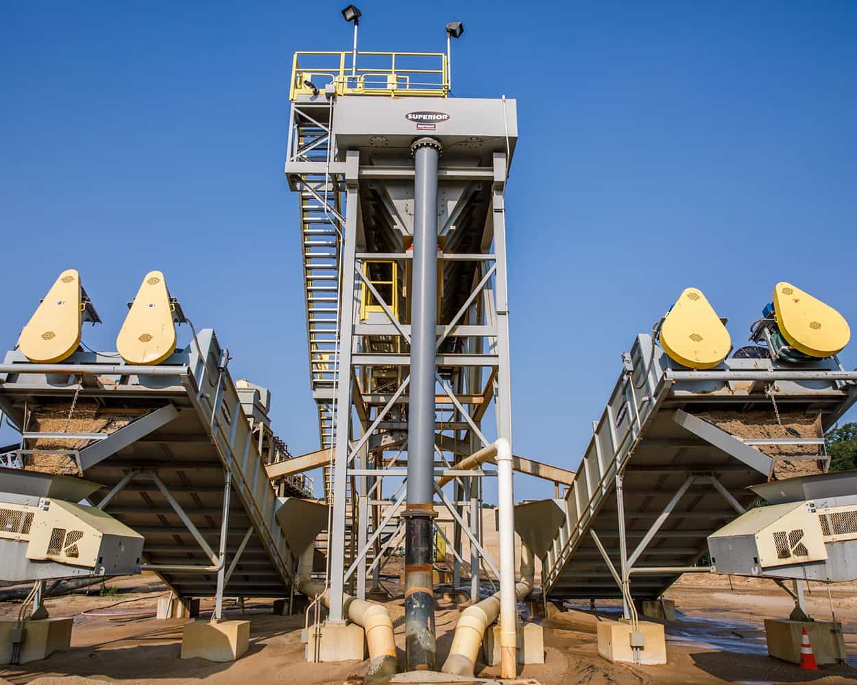 Twin Screw Fine Material Washers operating together at sand wash plant in New Jersey