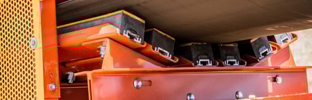 impact bed installed onto conveyor and shown closeup