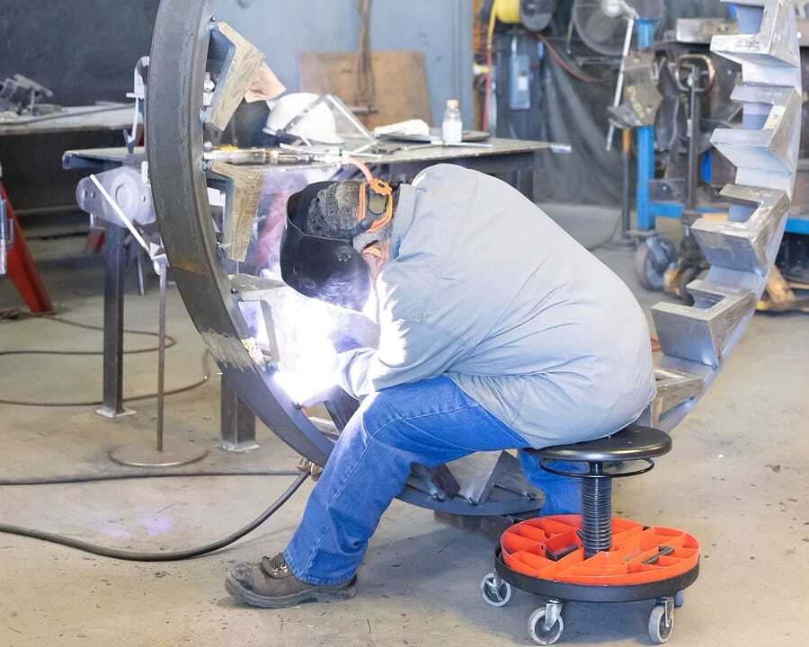 Welder at work inside the CEMCO facility in New Mexico, adding manufacturing space and vertical shaft impact expertise to Superior.