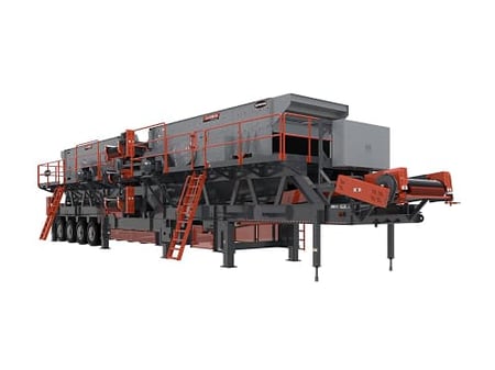3D model of a portable tandem horizontal screen plant built for high-volume, multi-spec material separation