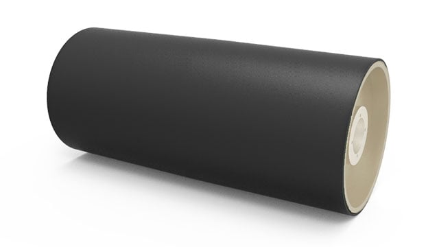 Superior® Drum Pulley designed for conveyor systems, showing a heavy-duty black drum with steel construction for drive and snub pulley use.