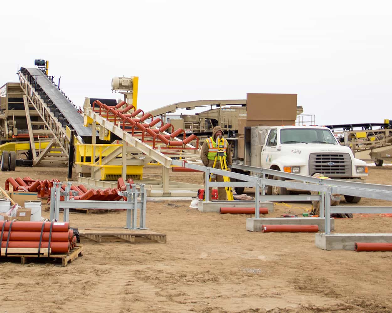 Zipline Conveyor setup Dakota Aggregates