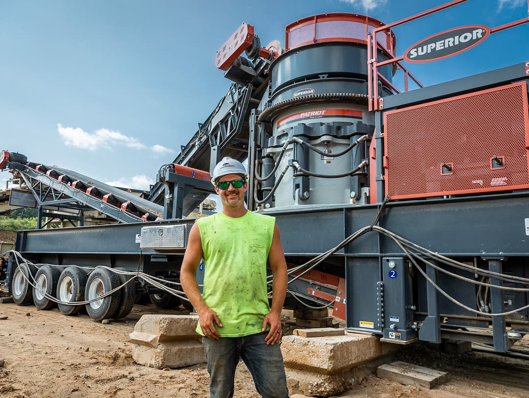 Hopkins Sand and Gravel with portable crushing plant in Amery WI