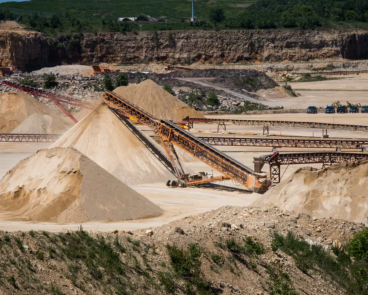 TeleStacker Conveyor one of the first Kraemer Mining site for Marcou