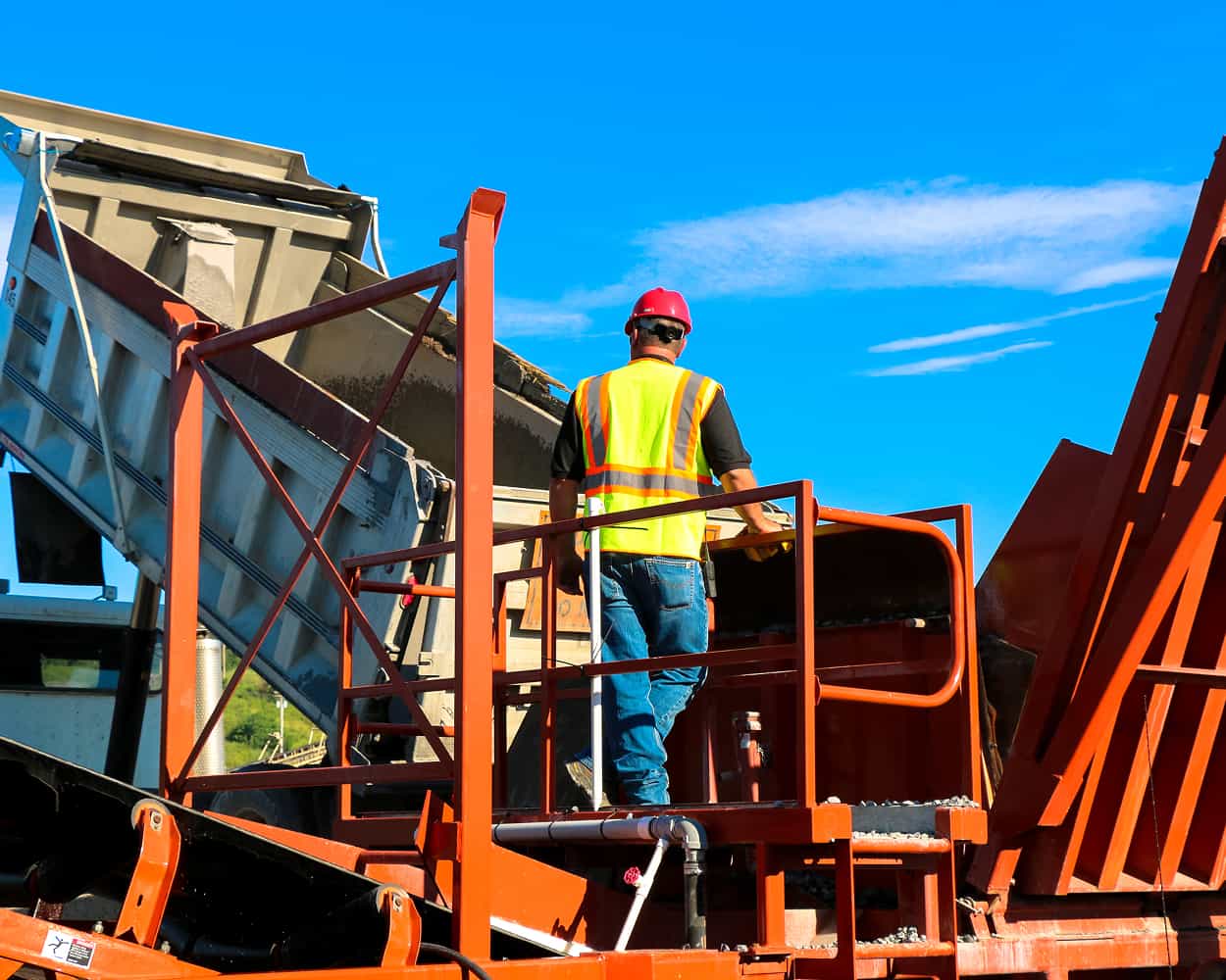 dump truck at P&M Brick at Coeymans NY