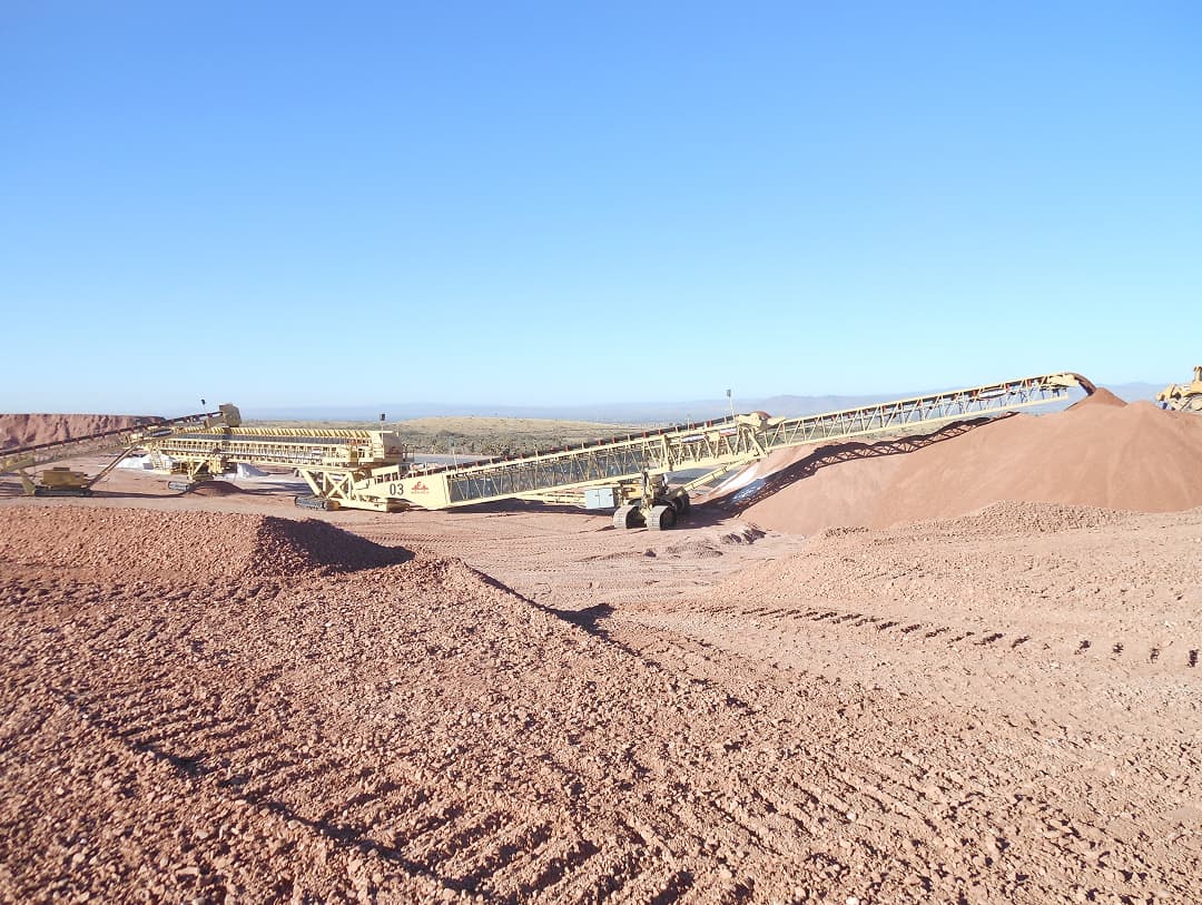 Heap leach conveyor setup for mining site Mexico
