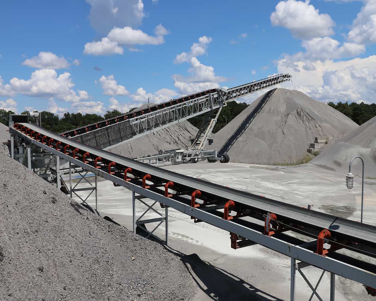 Scruggs Company with overland conveyor feeding TeleStacker Conveyor