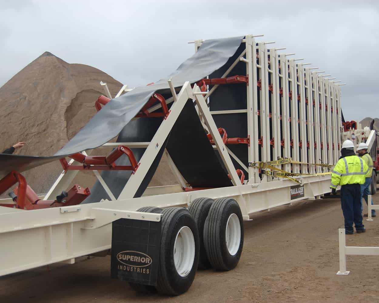 Knife River setting up Trailblazer Conveyor
