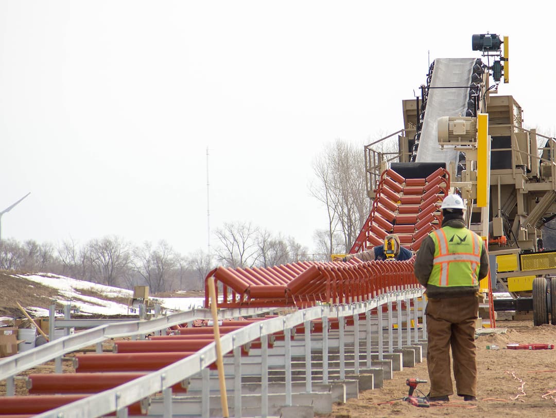 Dakota Aggregates in Rosemount MN installion of Zipline Conveyor