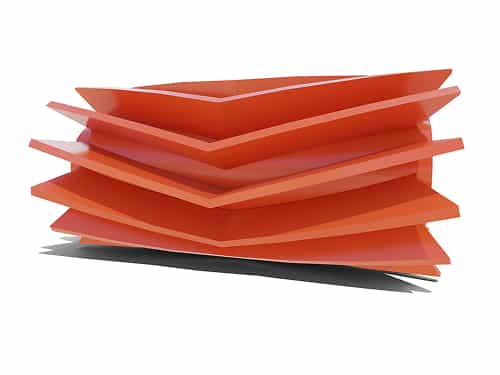 Chevron® Wing Pulley render in orange with open-wing capless design